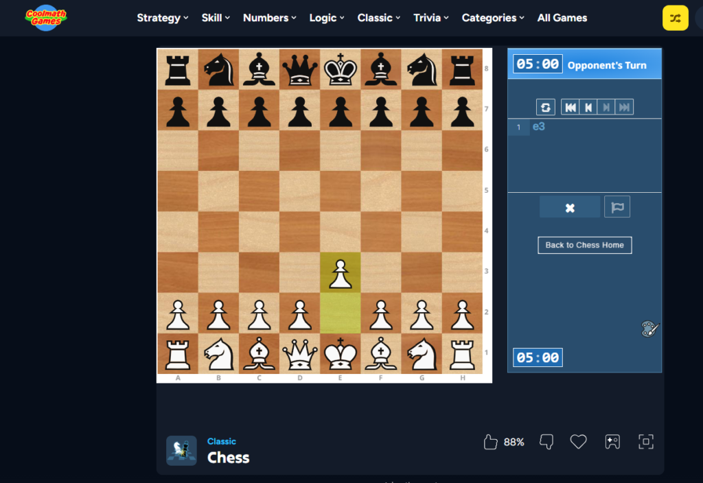 Coolmath games CHESS game