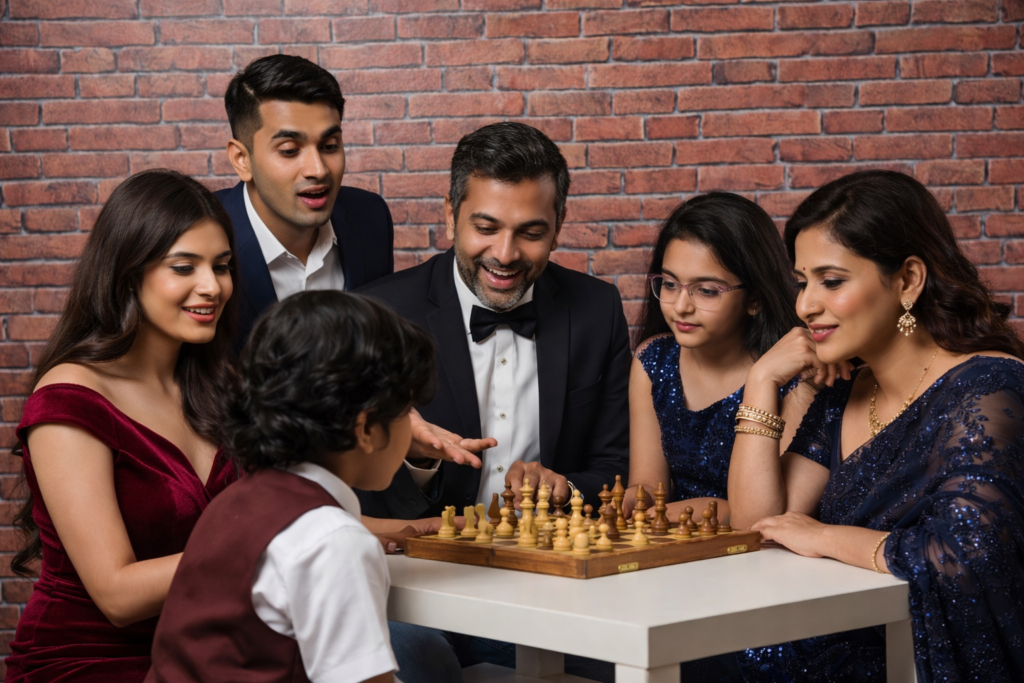 chess board game playing with family game night idea 2026
