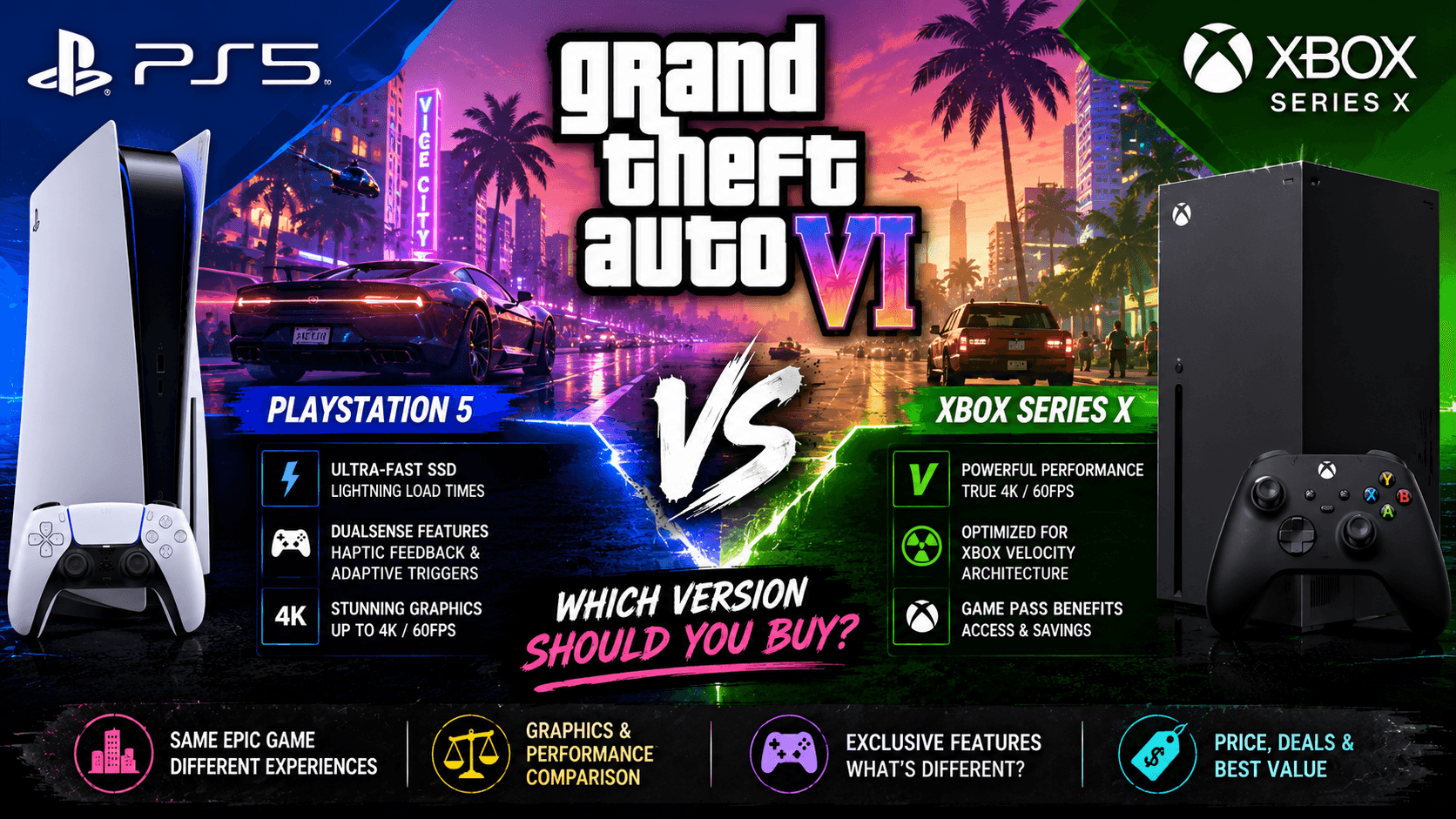 GTA VI PS5 vs Xbox Series X