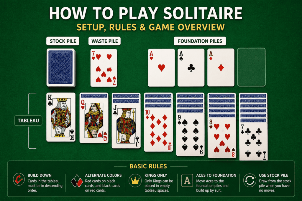 How to play solitaire diagram