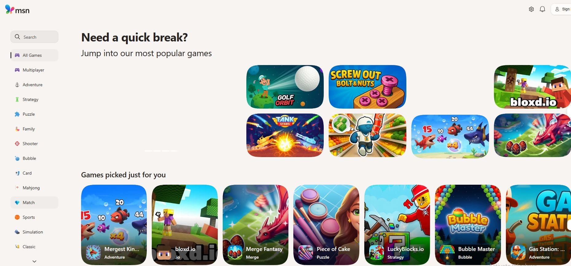 msn games free online games