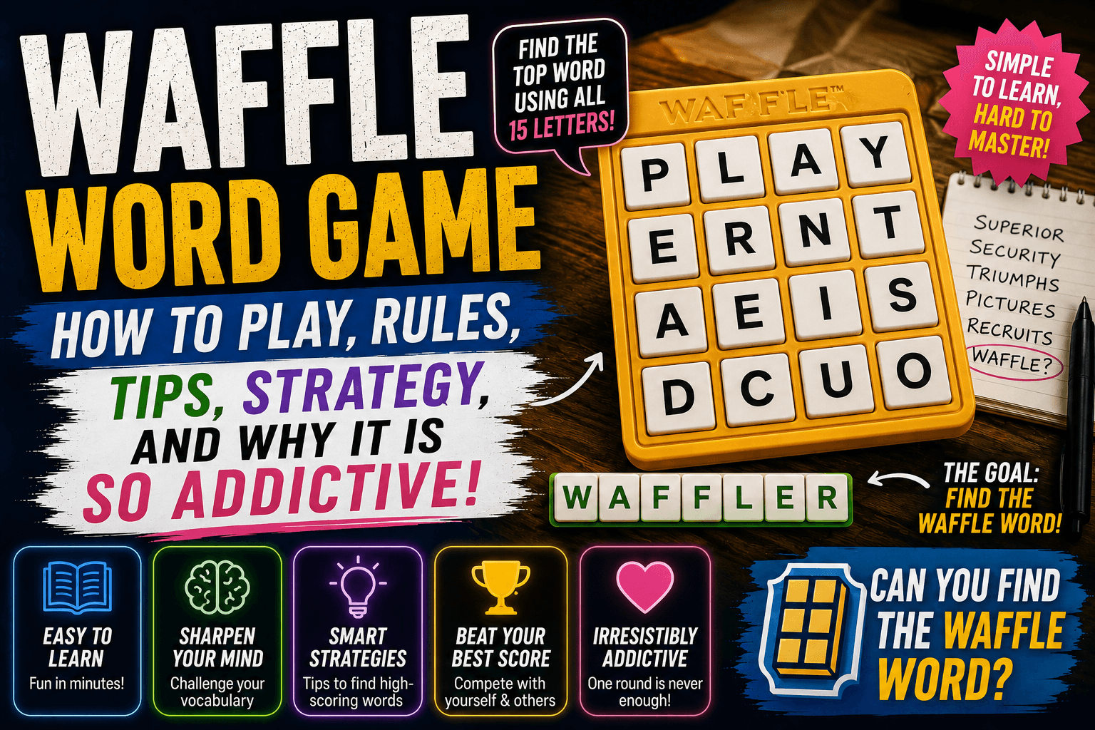 Waffle Word Game