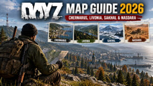 DayZ map guide with Chernarus Livonia Sakhal and Nasdara