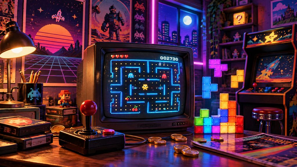 Neon Arcade Nostalgia Room