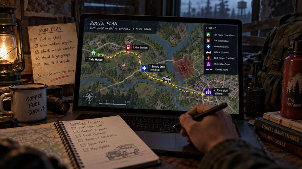 Project Zomboid interactive map for routes and survival planning