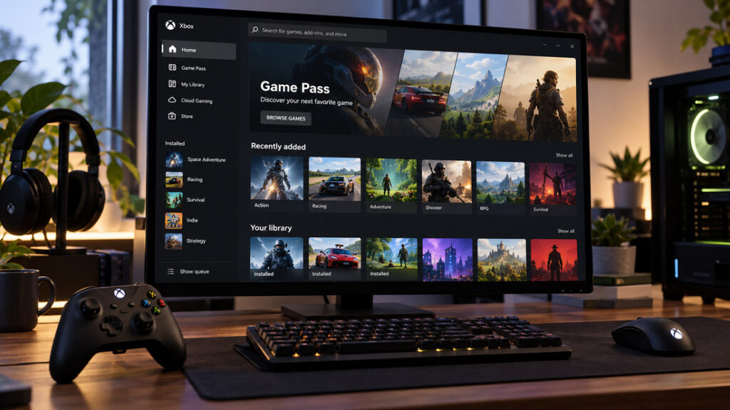 Xbox app on Windows PC for games and Game Pass